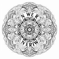 mandala incorporating the words never give up