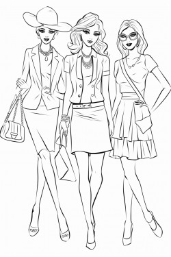 fashionable friend group of girls