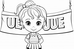 the word julie outlined with different stripes in it black and white coloring book page