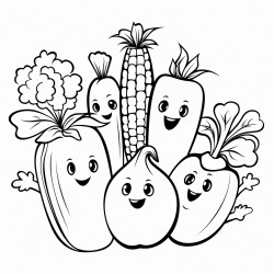 vegetables with smiles and other lunch and dinner foods