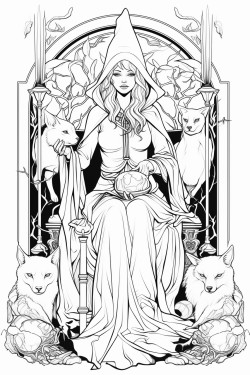 a tarot card with pets