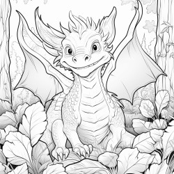 cute dragon in the forest