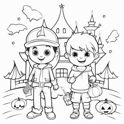 halloween theme coloring book photo