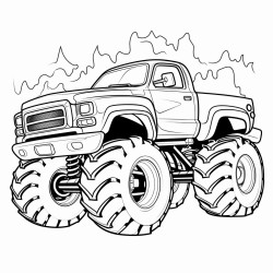 monster truck with lava
