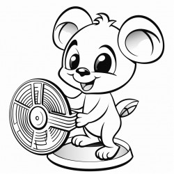 a cartoon frog fixing a fan