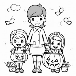 halloween trick or treat with mom