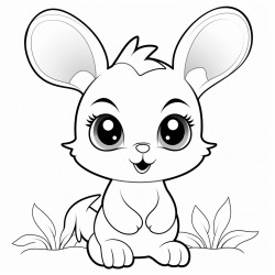 a sweet little bunny with a super fluffy tail big round eyes and maybe a tiny flower tucked behind its ear