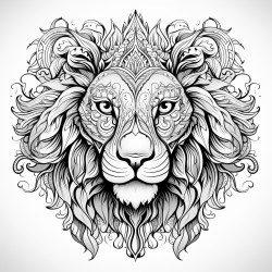 detailed line art animal mandala sytle suited for coloring book