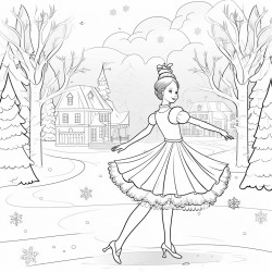 ballerina on winterscene