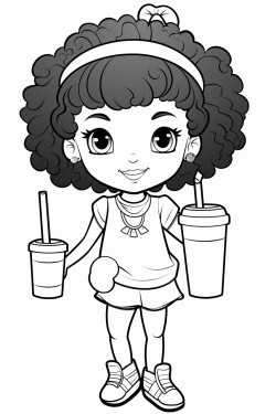 a cute black girl drinking boba