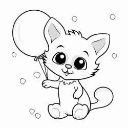 kitten with a balloon