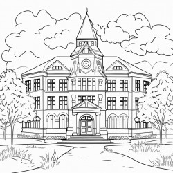 college building surrounded by garden