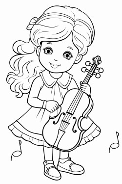 juste une clarinette  colorier pour un enfant