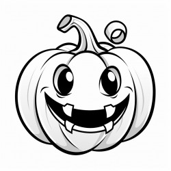 cute halloween pumpkin smiling and child friendly with not too much detail to it