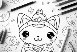 kawaii colouring book