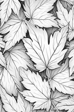 realistic maple leaf pattern across the whole page no shadows lots of leaves
