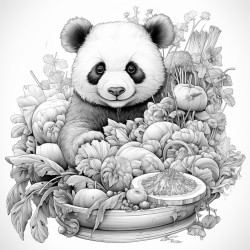 panda eats leasves