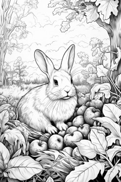 rabbit eating cutely