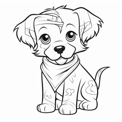 puppy with a bandana  a small puppy wearing a cute patterned bandana