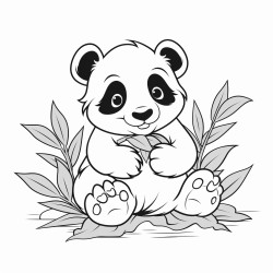 panda eats leaves