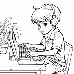 laptop keyboard mouse boy