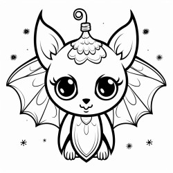 hippie girly  bold lines halloween bat