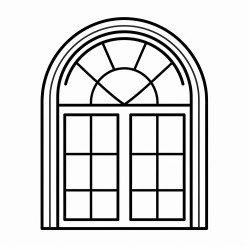 open arch window icon outline open arch window vector icon color flat isolated