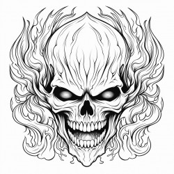 skull in flames tattoo