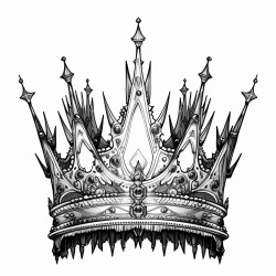a gothic crown with intricate thorny designs and dark jewels