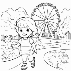 una noria en un parque