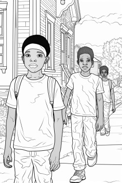 creepy images of blackeyed children standing in the street