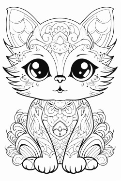 a cat in kawaii style