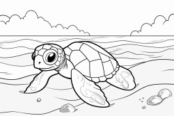 a baby sea turtle on a beach