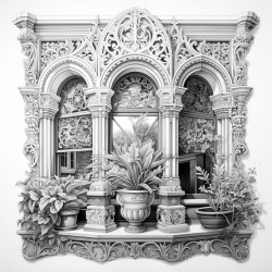filigree art neeveau window