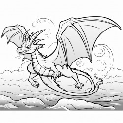 dragon flying over ocean