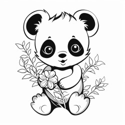 cute panda painting