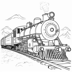 steam engine on tracks