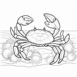 crabs with lots of sea shells
