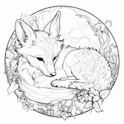 fox and a rabbit sleeping