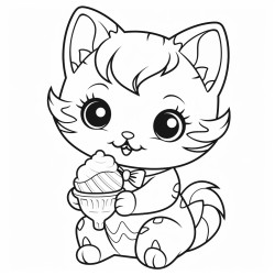 cat eating ice cream