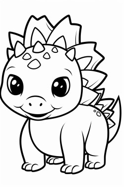cute stegosaurus dinosaur bold and easy