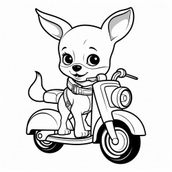 chihuahua on a moped