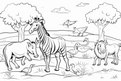 parque lleno de elementos como animales objetos para jugar y juegos divertidos