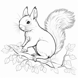 a cute little  squirrel sitting on a tree branch