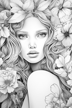 coloring page without colors and grayscale