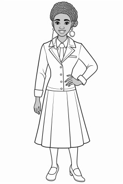 beautiful african american female doctor with braids styled into a neat professional bun