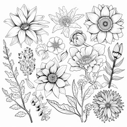detailed various small flowers whole page
