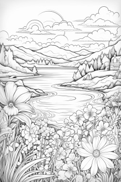 paisaje con un lago