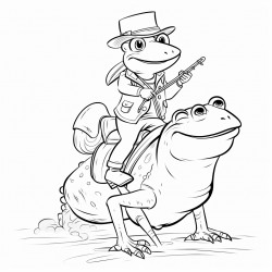 silly picture of a frog riding a horse