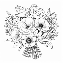bouquet of roses and daisies and tulips